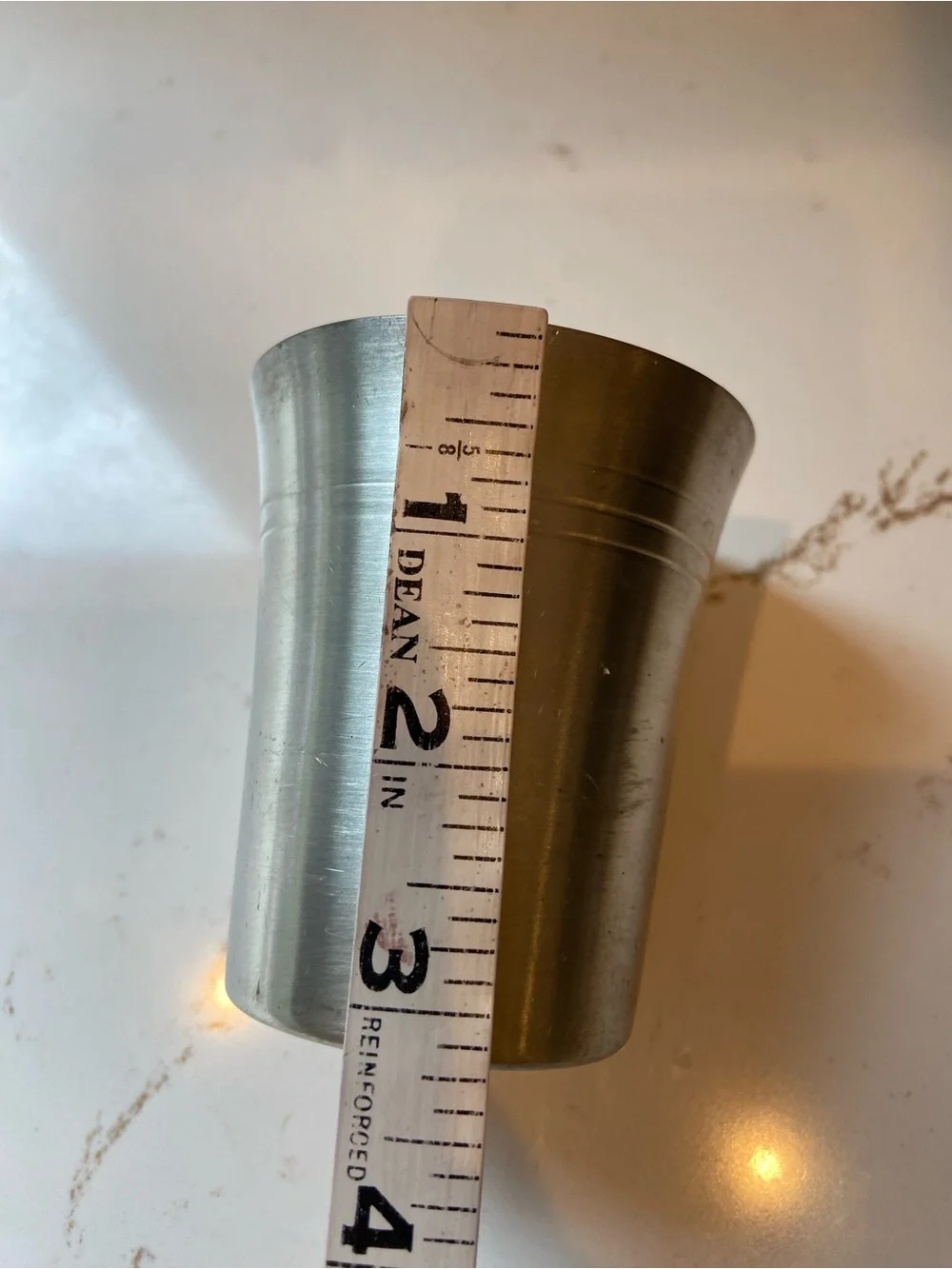 Vintage Pewter Cups Set Of (4)  Marked Old World Pewter 3” Cups Mid-century